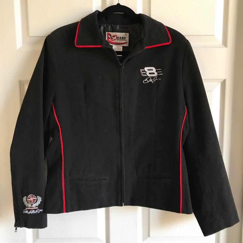 VTG Chase Authentics Dale Jr Budweiser Jacket Black & Red SZ L